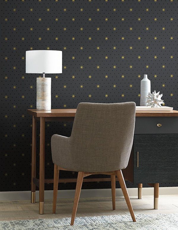 Wallpaper Stella Star Wallpaper // Black Metallic 