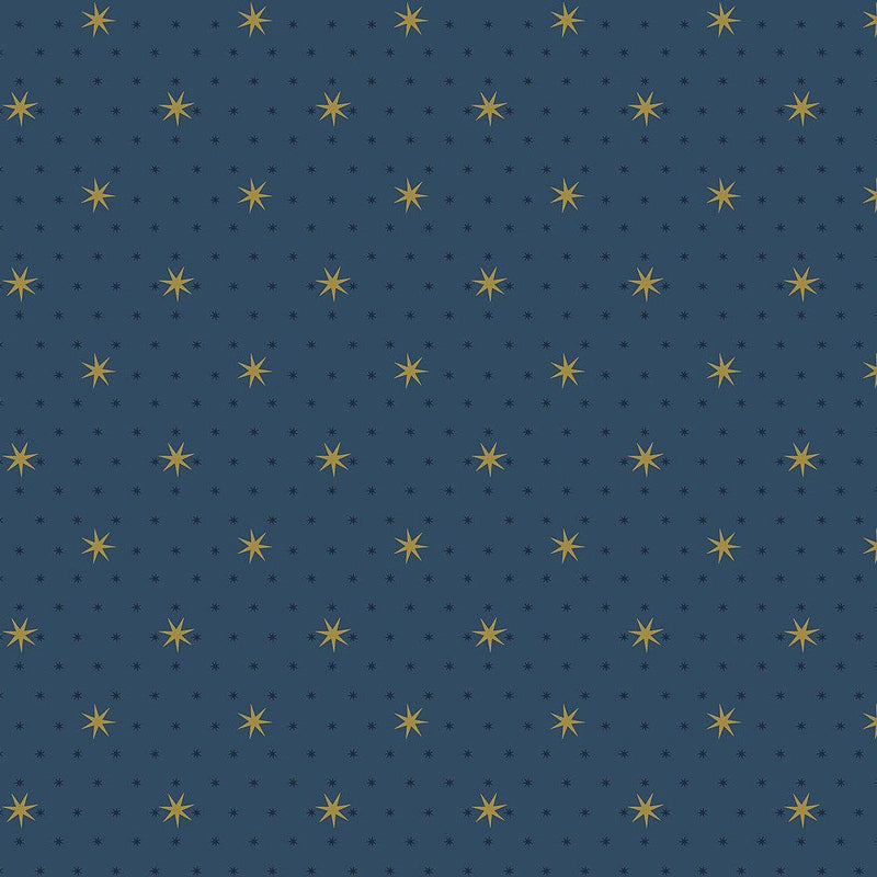 Wallpaper Stella Star Wallpaper Sample // Navy Metallic 8 x 10 