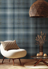 Wallpaper Sterling Plaid Wallpaper // Blue 