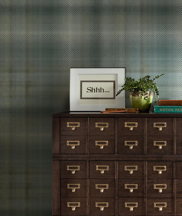 Wallpaper Sterling Plaid Wallpaper // Green 