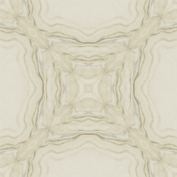 Wallpaper Stone Kaleidoscope Wallpaper // Beige Metallic 