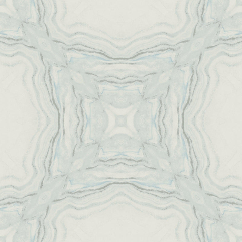 Wallpaper Stone Kaleidoscope Wallpaper // Blue Metallic 