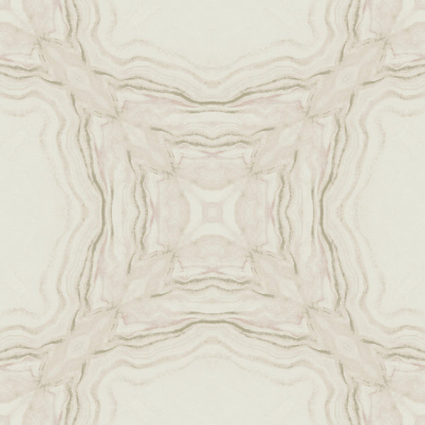 Wallpaper Stone Kaleidoscope Wallpaper // Pink Metallic 
