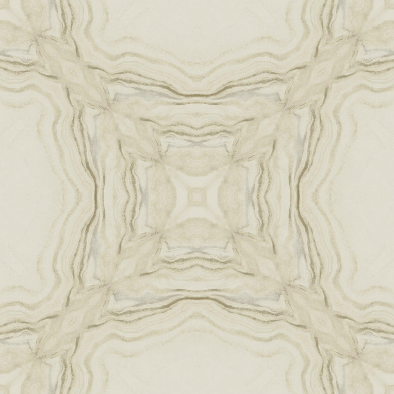 Wallpaper Stone Kaleidoscope Wallpaper Sample // Beige Metallic 8 x 10 