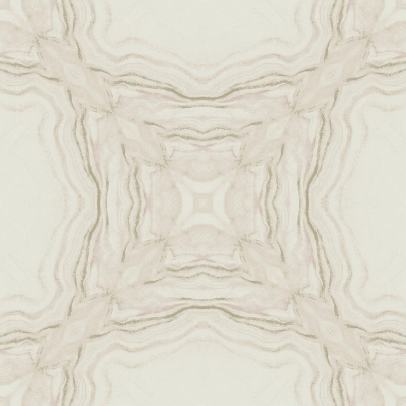Wallpaper Stone Kaleidoscope Wallpaper Sample // Pink Metallic 8 x 10 