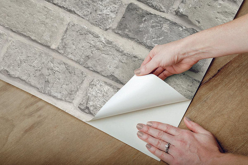 Wallpaper Stretcher Brick Peel & Stick Wallpaper // Grey 
