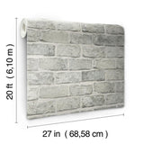 Wallpaper Stretcher Brick Peel & Stick Wallpaper // Grey 