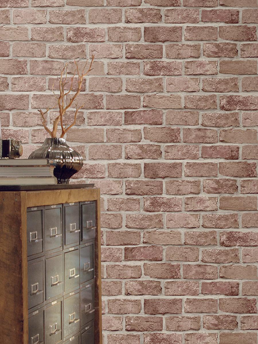 Peel and Stick Wallpaper | Red Brick Design | Removable Wallpaper