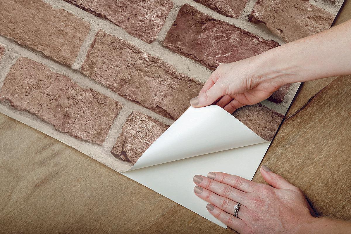 Peel and Stick Wallpaper | Red Brick Design | Removable Wallpaper