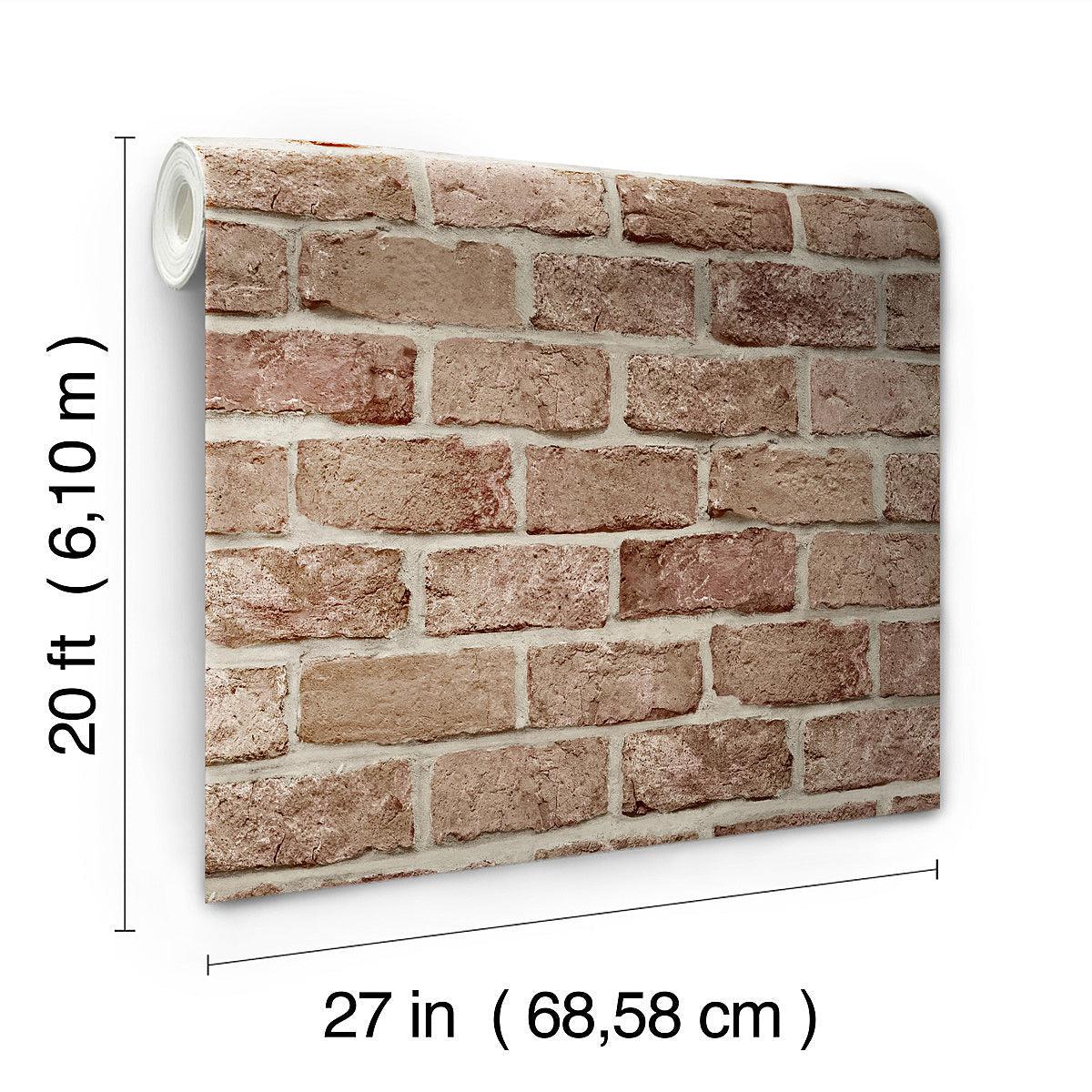 Peel and Stick Wallpaper | Red Brick Design | Removable Wallpaper