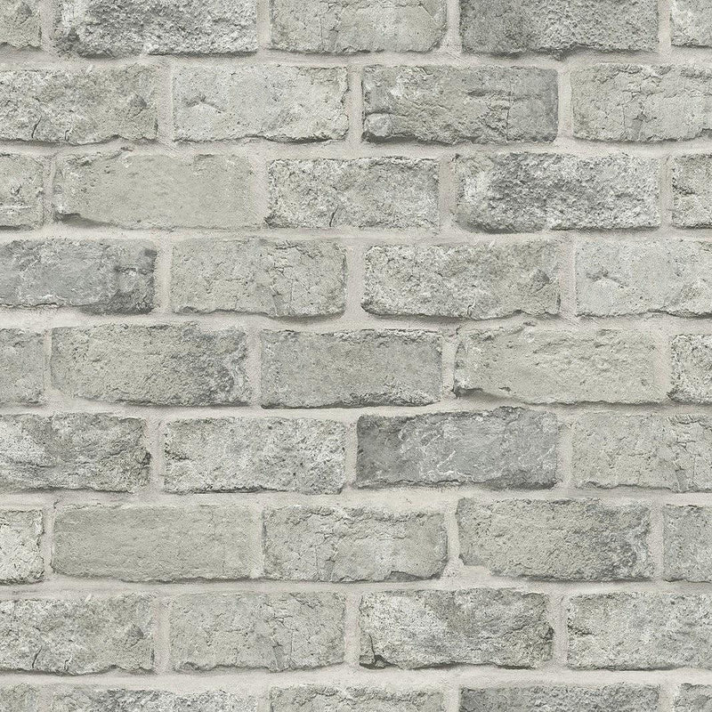 Wallpaper Stretcher Brick Peel & Stick Wallpaper Sample // Grey 8 x 10 