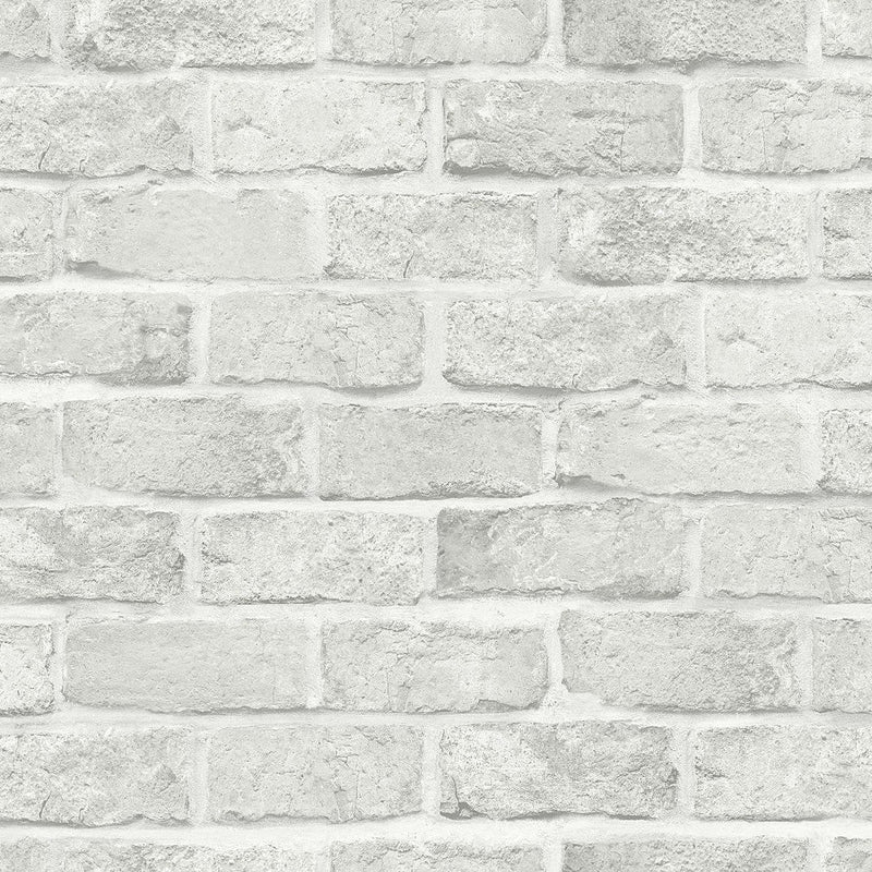Wallpaper Stretcher Brick Peel & Stick Wallpaper Sample // Light Grey 8 x 10 