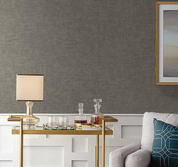 Wallpaper Tabby Weave Texture Wallpaper // Grey 