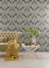Wallpaper Tapestry Damask Wallpaper // Dark Grey 