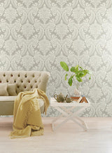 Wallpaper Tapestry Damask Wallpaper // Grey 