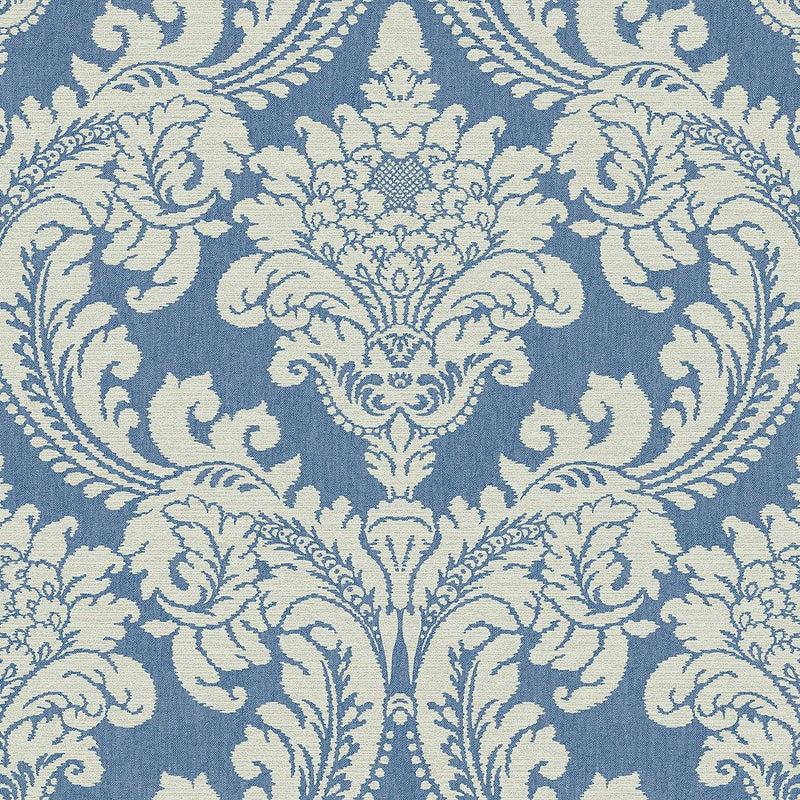 Wallpaper Tapestry Damask Wallpaper Sample // Blue 8 x 10 