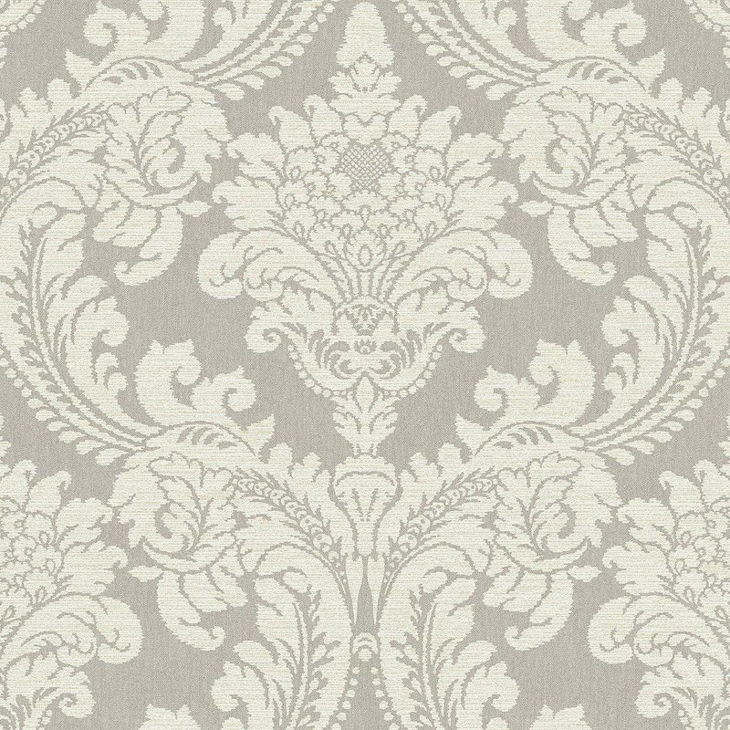 Wallpaper Tapestry Damask Wallpaper Sample // Grey 8 x 10 