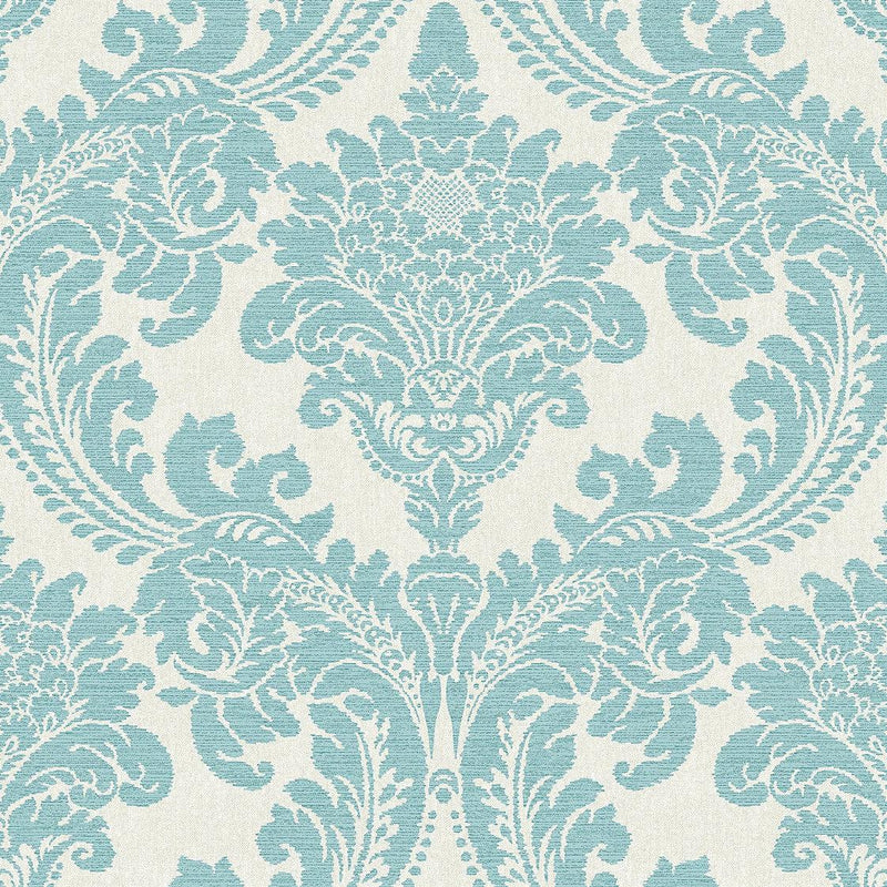 Wallpaper Tapestry Damask Wallpaper Sample // Teal 8 x 10 