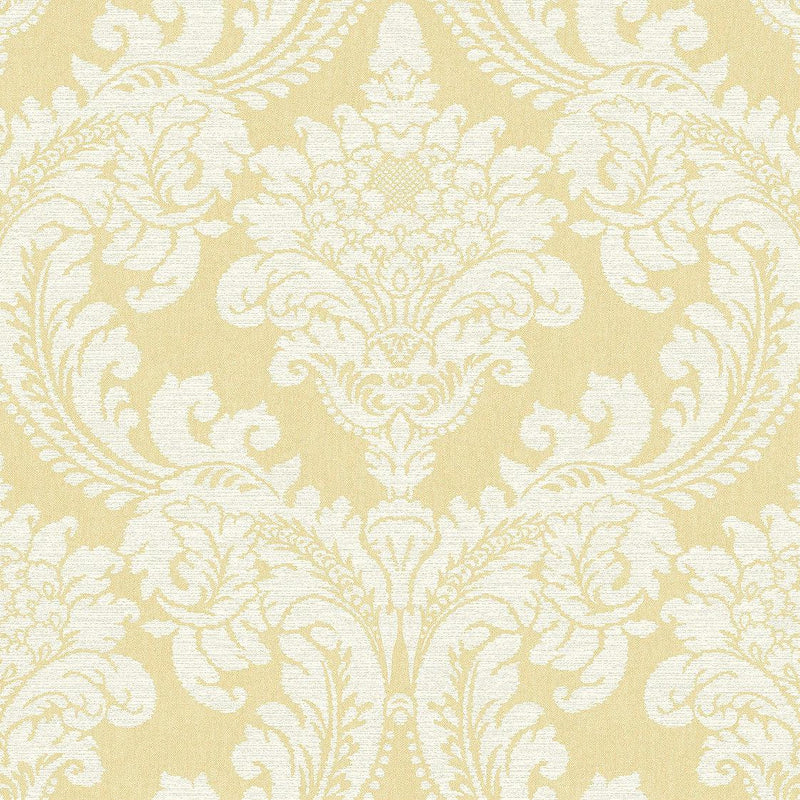 Wallpaper Tapestry Damask Wallpaper Sample // Yellow 8 x 10 