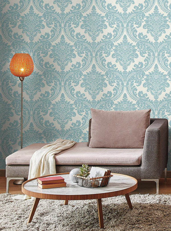 Wallpaper Tapestry Damask Wallpaper // Teal 