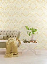 Wallpaper Tapestry Damask Wallpaper // Yellow 