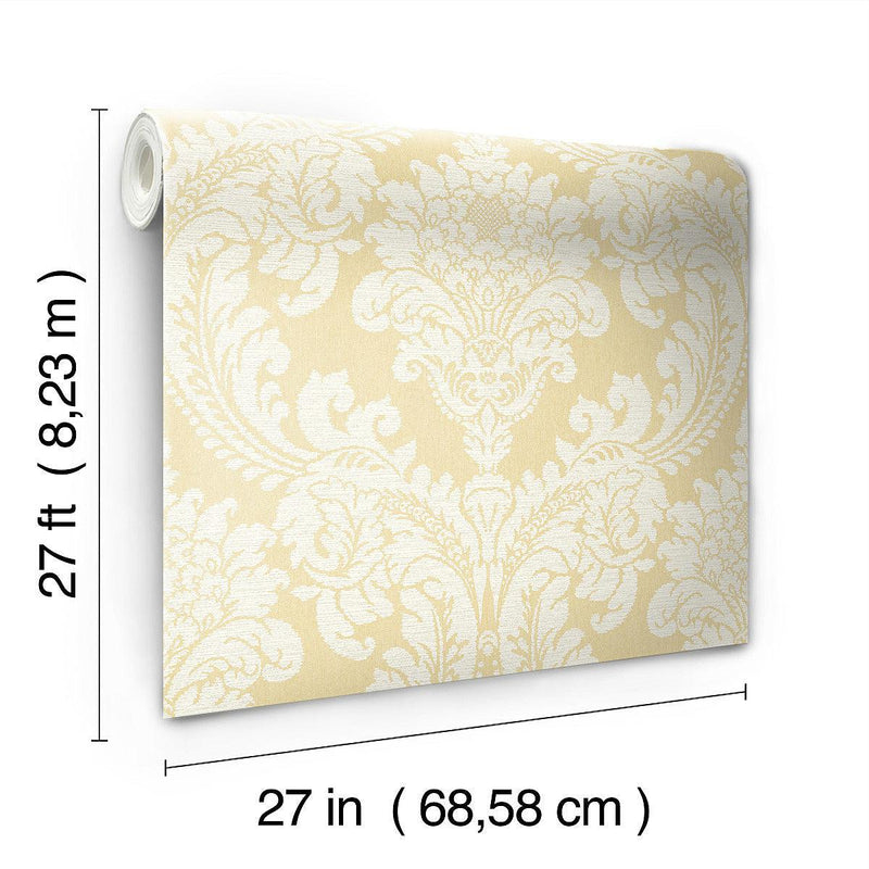 Wallpaper Tapestry Damask Wallpaper // Yellow 