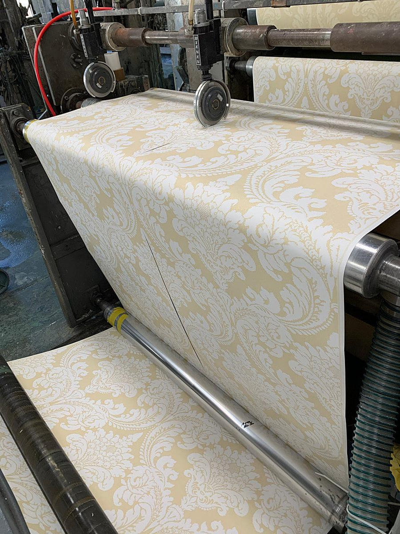 Wallpaper Tapestry Damask Wallpaper // Yellow 