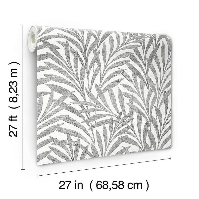 Wallpaper Tea Leaves Stripe Wallpaper // Cream & Black 