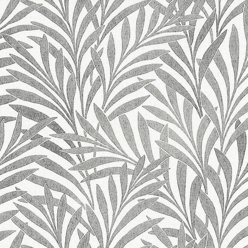 Wallpaper Tea Leaves Stripe Wallpaper Sample // Cream & Black 8 x 10 