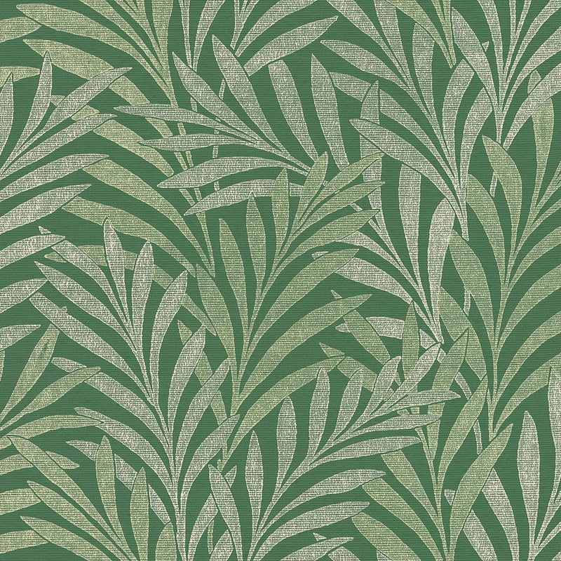 Wallpaper Tea Leaves Stripe Wallpaper Sample // Green 8 x 10 