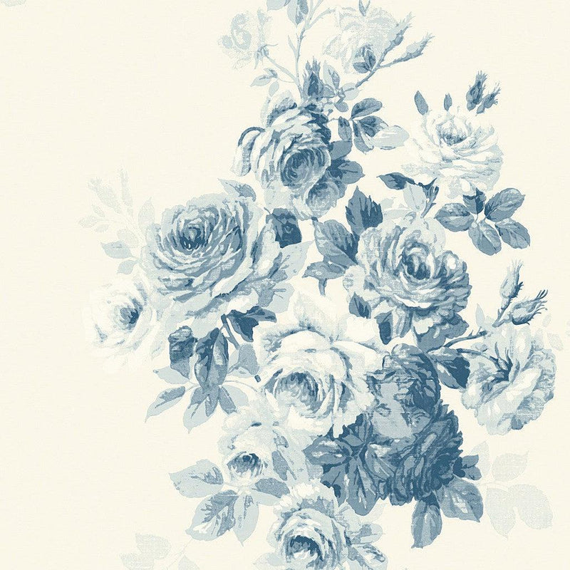 Wallpaper Tea Rose Wallpaper Sample // Blue 8 x 10 