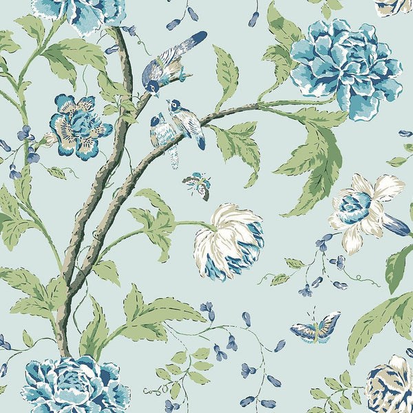 Wallpaper Teahouse Floral Wallpaper // Light Blue 