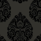 Wallpaper Teardrop Damask Wallpaper // Black 