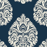 Wallpaper Teardrop Damask Wallpaper // Navy 