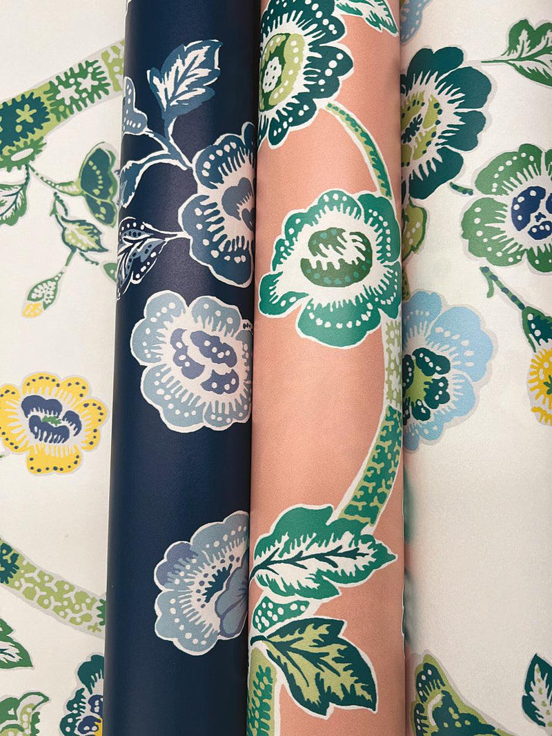 Wallpaper Temple Garden Peel & Stick Wallpaper // Navy Blue 