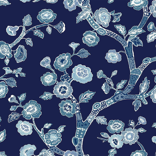 Wallpaper Temple Garden Peel & Stick Wallpaper // Navy Blue 