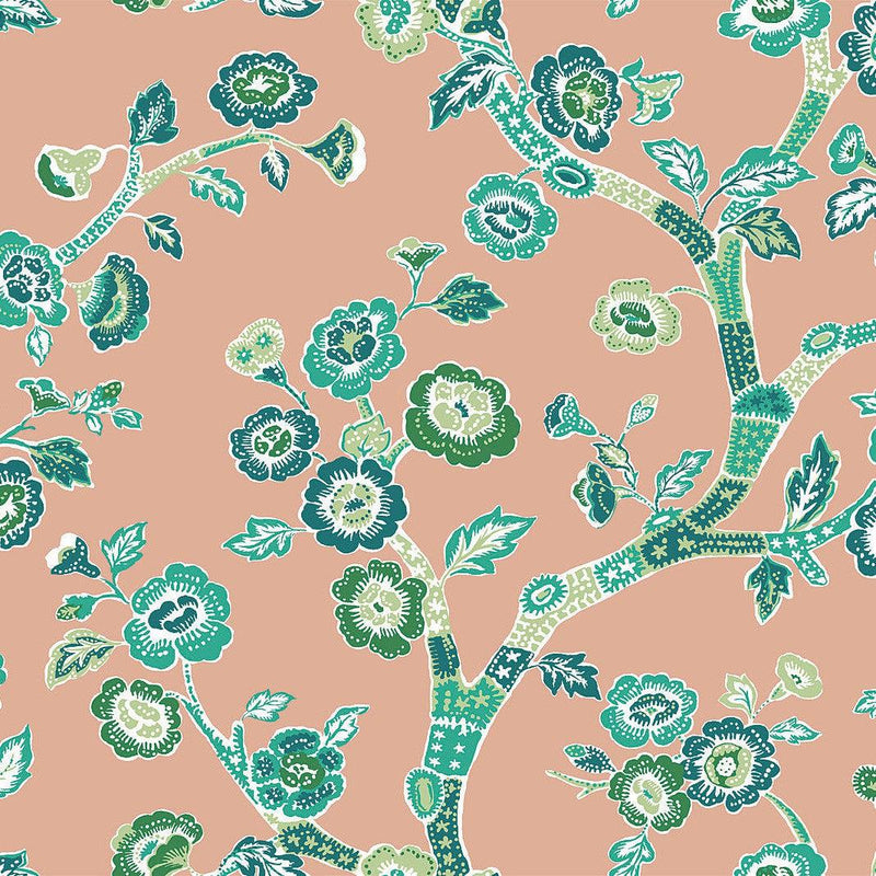 Wallpaper Temple Garden Peel & Stick Wallpaper Sample // Coral 8 x 10 