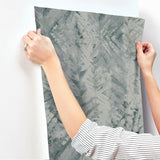 Wallpaper Textural Impremere Wallpaper // Blue & Green Metallic 