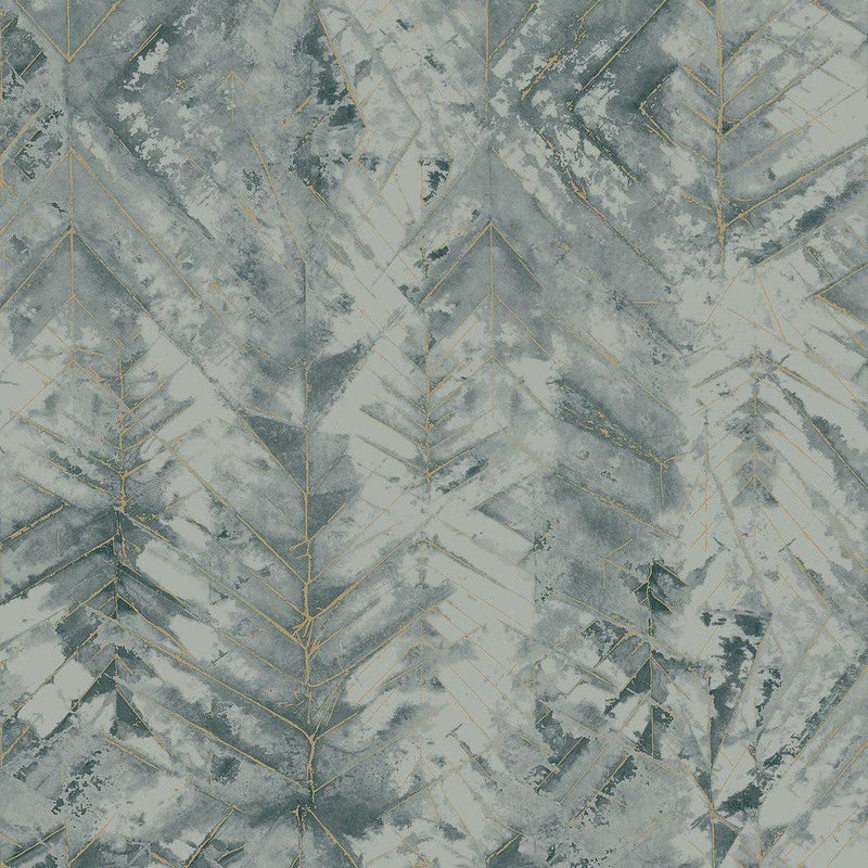 Wallpaper Textural Impremere Wallpaper Sample // Blue & Green Metallic 8 x 10 