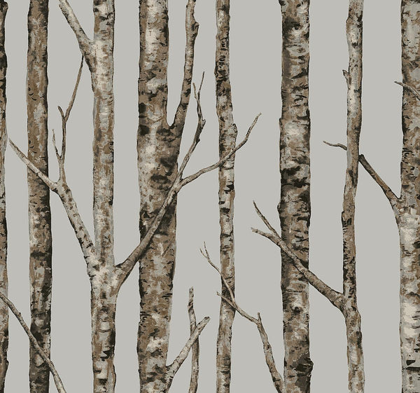 Wallpaper The Birches Wallpaper // Silver Grey & Taupe 