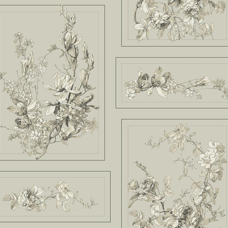 Wallpaper The Magnolia Wallpaper Sample // Brown & Grey 8 x 10 