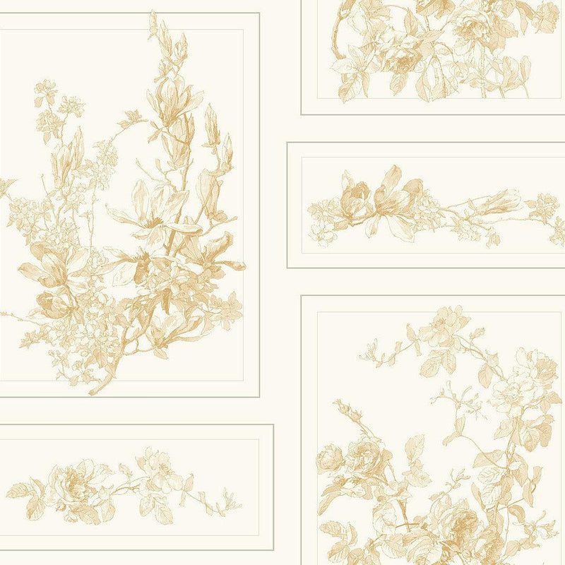 Wallpaper The Magnolia Wallpaper Sample // Brown & White 8 x 10 