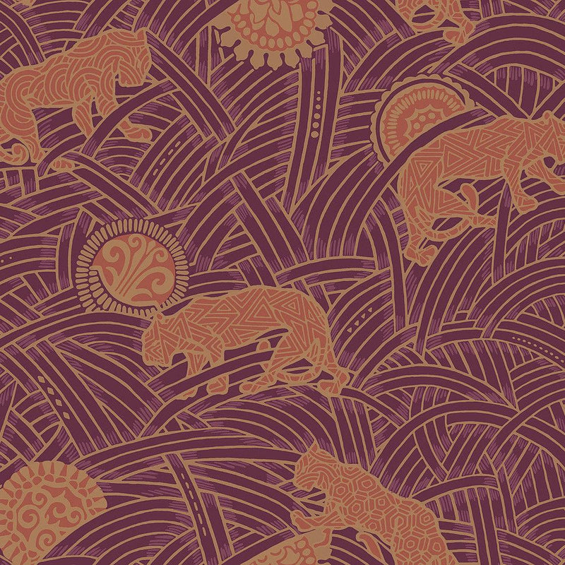 Wallpaper Tibetan Tigers Wallpaper Sample // Orange & Gold 8 x 10 