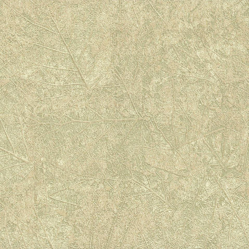 Wallpaper Tossed Leaves Wallpaper Sample // Beige 8 x 10 