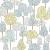 Wallpaper Treetops Peel & Stick Wallpaper // Aqua & Yellow 