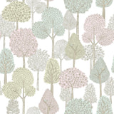 Wallpaper Treetops Peel & Stick Wallpaper // Pink & Mint 