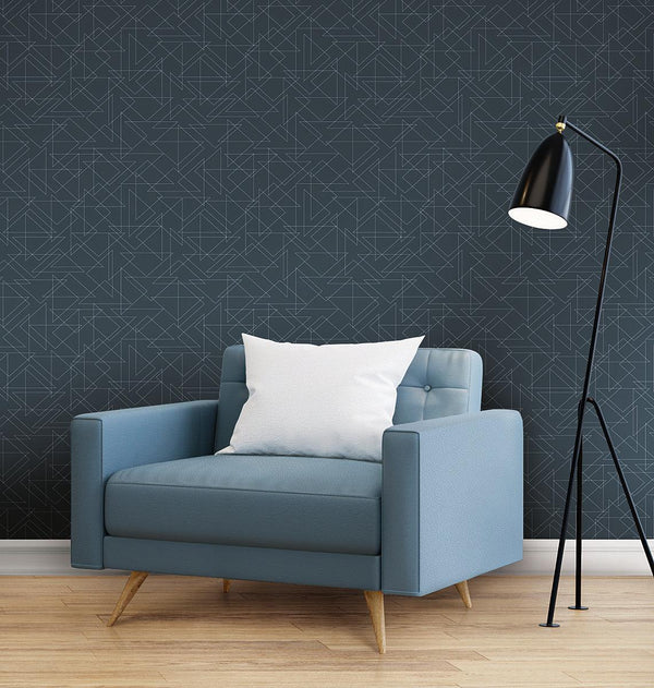 Wallpaper Triangulation Peel & Stick Wallpaper // Navy 