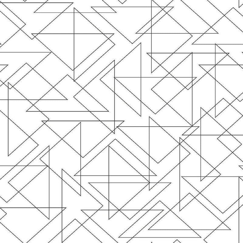 Wallpaper Triangulation Peel & Stick Wallpaper Sample // Black & White 8 x 10 