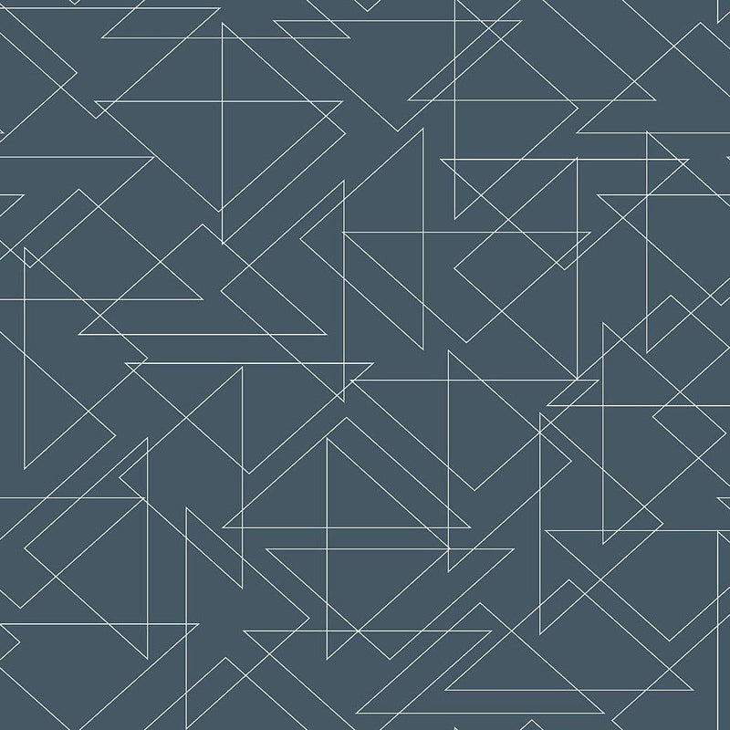 Wallpaper Triangulation Peel & Stick Wallpaper Sample // Navy 8 x 10 