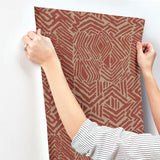 Wallpaper Tribal Print Wallpaper // Red & Tan 